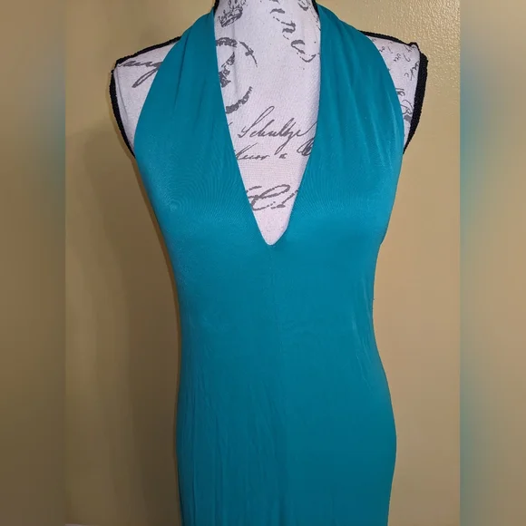 BCBGMaxAzria Halter Plunging VNeck Maxi Dress Size Small - Picture 2 of 9
